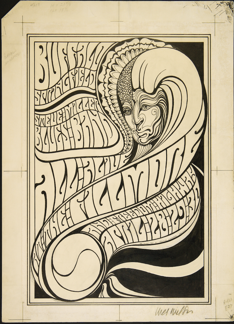 Wes Wilson Buffalo Springfield (poster design), 1967 Ink on illustration board 19.5 x 14.5 inches